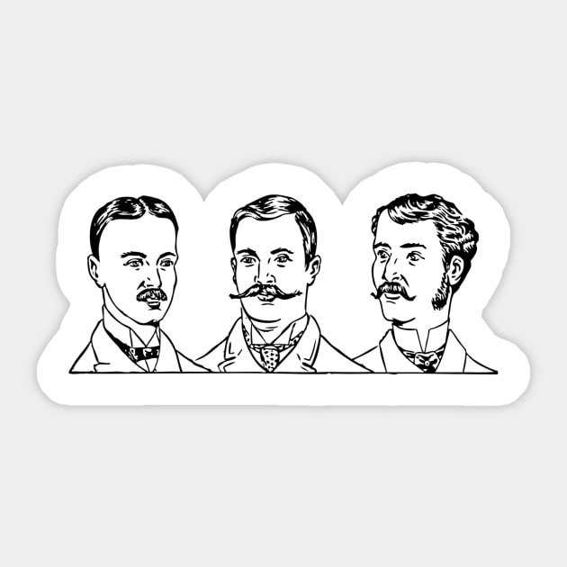 3 Mustaches Sticker by nerdamus